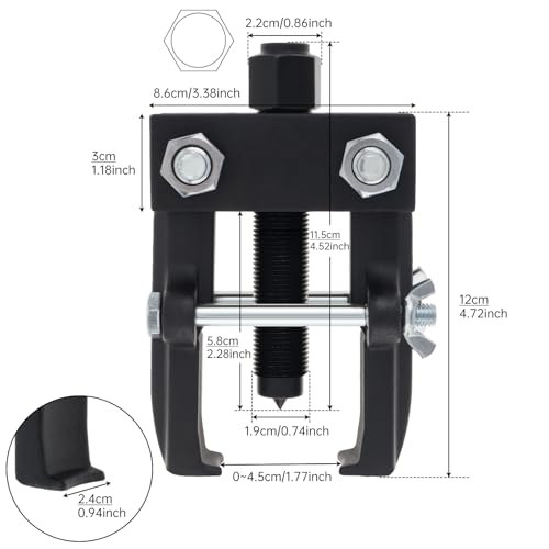 ChgImposs 3.3 Inch Heavy Duty Pitman Arm Puller for Trucks & Cars, Adjustable Jaws Bearing, Shaft Collar & Gear Removal Tool, 2-Claw Steering Arm Puller for DIY Mechanics