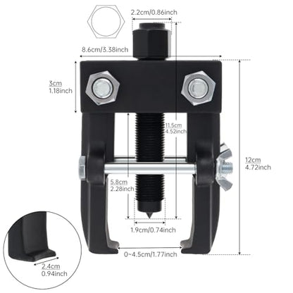 ChgImposs 3.3 Inch Heavy Duty Pitman Arm Puller for Trucks & Cars, Adjustable Jaws Bearing, Shaft Collar & Gear Removal Tool, 2-Claw Steering Arm Puller for DIY Mechanics