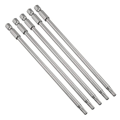 uxcell 5 Pcs T20 Magnetic Torx Screwdriver Bits, 1/4 Inch Hex Shank 5.9-inch Length S2 Security Tamper Proof Screw Driver Kit Tools - size: T20
