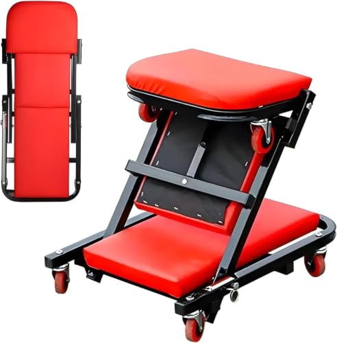 Mechanic Creeper, Creepers Automotive Z-Creeper Garage Roller, 36 in 3-in-1 Folding 340 lbs Under Car Rolling low Profile Creeper Swivel Casters, Padded Headrest, Lay Down or Sit for Auto Repair