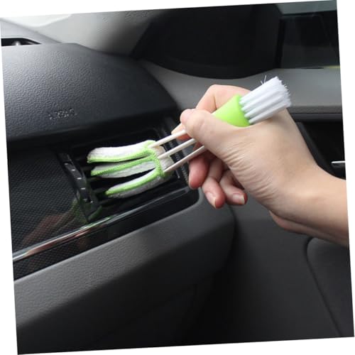 3pcs Double-Ended Car Air Vent Brush Set for Interior Cleaning Air Conditioner Duster Tools with Soft Bristles for Dashboard Keyboard and Outlet Detail