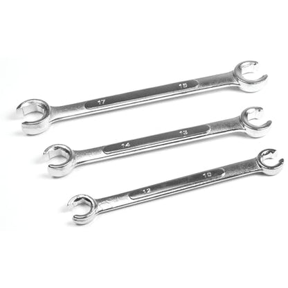Performance Tool W350M 3-Piece Metric Flare Nut Wrench Set | Automotive brake line and soft fitting wrenches. Heat treated drop forged steel with polished chrome finish - size: 3pc Metric Flare Nut Wrench Set