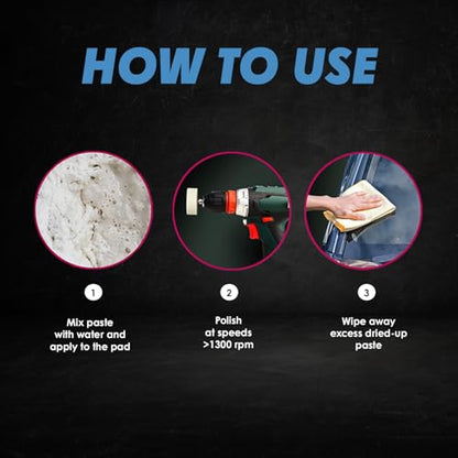 Optical Grade Cerium Oxide 8oz Glass Repair Powder | Glass Window and Windshield Repair | Optical Grade, for use with Camera, Scope, Binocular Lens (8oz with 3" Felt Bob Wheel) - style: 8oz With 3" Felt Bob Wheel
