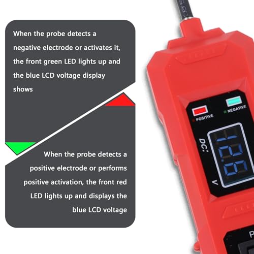 Multifunctional Car Circuit Tester Component Activation Electrical Tester 6-24V/3.5-36V AC/DC Car Power Tester Digital Display Short Circuit Finder for Continuity Testing Red - color: Red