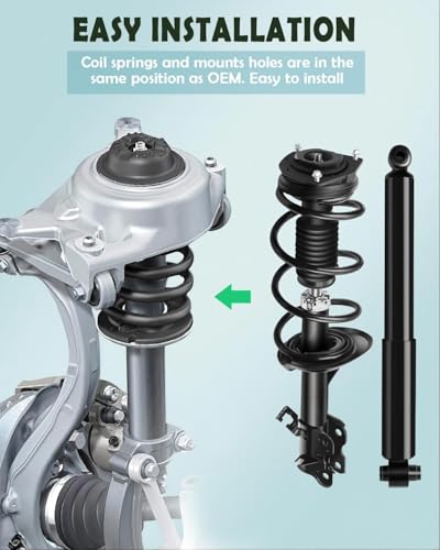SCITOO Front Rear Complete Struts Assembly Shock Absorber for Rogue 12-13 | Automotive Replacement Struts 172898 172897 349097 - Set of 4