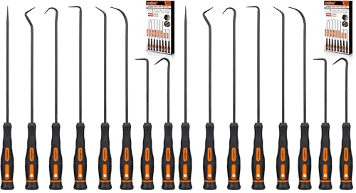 HORUSDY 8-Piece Professional Hook and Pick Set for Automotive Precision Work, Oil Seal Puller, O-Ring & Gasket Removal Tools with Ergonomic Handles for Mechanics, DIY Car Repair (Pack of 2) - size: 8-Piece (Pack of 2)