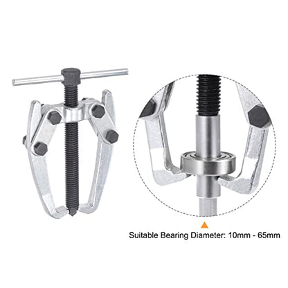 uxcell 2.5" 2-Jaw Gear Puller for Bearings, Pulleys Remove, High Carbon Steel Separate Lifting Device - size: 10mm - 65mm