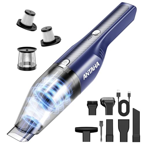 Handheld Vacuum Cordless - Car Vacuum Cleaner with 11000Pa Powerful Suction,1.2lbs Lightweight, Type-C Charge, Multiple Accessories, Portable Hand Vacuum for Home, Pet and Car (Blue) - color: Blue