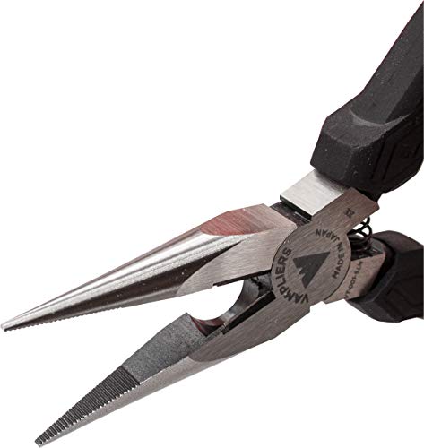 VAMPLIERS 5.5" Mini Precision Long Nose Pliers, ESD Safe, Made in Japan | Needle Tip, Serrated Jaws, Wire Cutter, High Carbon Steel, Thermoplastic Elastomer Handles, For PCB/SMD, PC Electronic Repair - style: 5.5" Long Nose Pliers