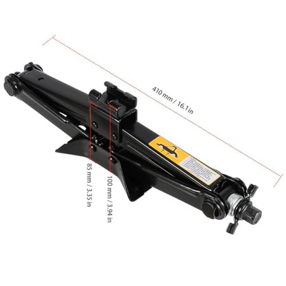 2 Pack Car Scissor Jack, 1.5 Tons 3307 Lbs Capacity Heavy Duty Car Jack with Ratchet Wrench, Portable Tire Jack for Cars, Truck, Sedan, SUV, MPV
