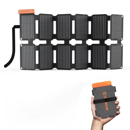 FlexSolar 36W Ultra-Portable Solar Panel Charger with Quick Charge, USB-A & USB-C & DC Ports, Ultra-Lightweight for Outdoor Emergency Power, Backpacking, Hiking, and Camping - size: E-36W