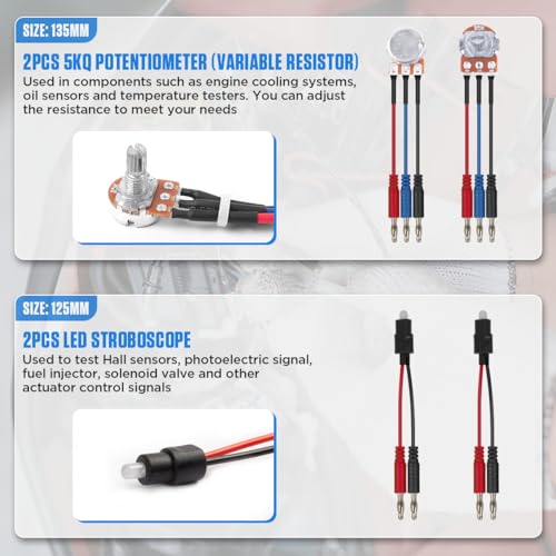 Multimeter Test Leads Kit 104PCS Multimeter Leads Kit Multi Function Electrical Back Probe Kit Efficient Automotive Circuit Test Leads Kit Relay Wire Terminal Test Diagnostic Tool with Alligator Clips - size: 104PCS