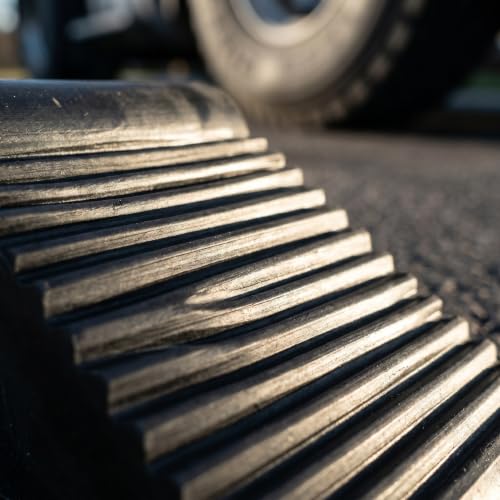 ibasenice Rubber Wheel Chocks 4-Pack 4.72"x3.93"x5.90" Heavy-Duty Anti-Slip Tire Stoppers for Trailer, RV, Truck, Camper, Garage—Secure Parking & Wheel Change