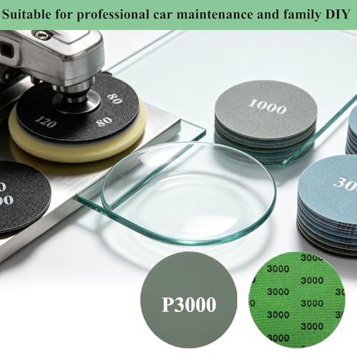 92PCS 3 Inch Wet Dry Sanding Discs for Dremel Tool Accessories,60-10000 Grit Hook and Loop Sandpaper for Dremel Polishing Kit,Used for Car Headlight Restoration,Metal,Resin Polishing - size: 3 Inch
