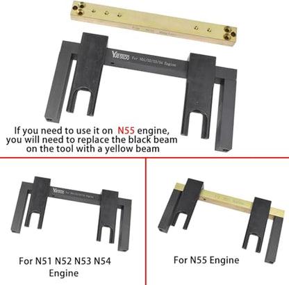 Master Engine Timing Vanos Camshaft Alignment Locking Tool Kit | Compatible with BMW 2.5L 3.0L N51 N52 N53 N54 N55 S55 Engines, Crankshaft Flywheel Alignment Tool Kit - color: Blue-New