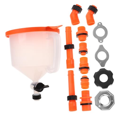 ABOOFAN Coolant Radiator Funnel Kit with Leak Switch Spill Car Funnel for Engine Oil Filling Plastic Cooling System Tool with Bright Orange Design