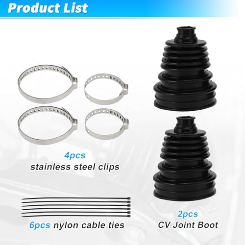 ACROPIX 2pcs CV Joint Boot with 4 Stainless Steel Clamps & 6 Cable Ties, Waterproof & Dustproof CV Axle Boot Repair Kit Universal CV Joint Boot Fits for Most Cars - size: Set C