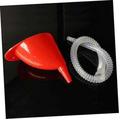 Yardwe 3 Sets Long Flexible Automotive Funnels with Transparent Hose for Precise Fuel and Oil Pouring Plastic Gasoline Funnels for Cars Rvs Motorcycles No Spill Reusable Fuel Transfer Kit