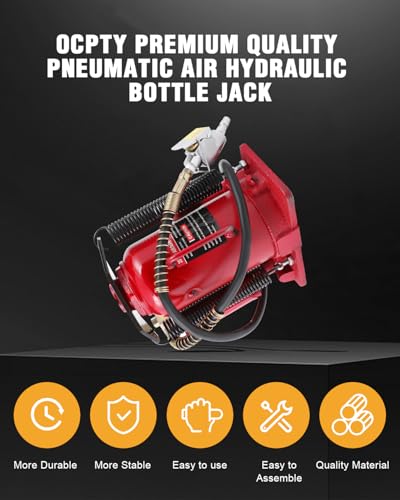 OCPTY 20 Ton Pneumatic Air Hydraulic Bottle Jack | 40000 LBS All Welded Bottle Manual Handle and Air Pump, for Car, Pickup, Truck, RV, Auto Repair, Industrial Engineering ﻿