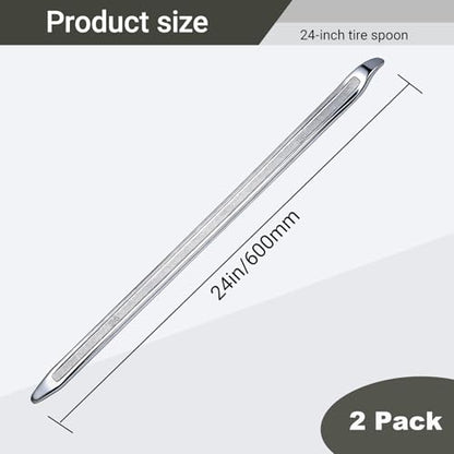 2 Pack 24 Inch Tire Spoons Iron,Tire Changing Tool Tire Levers Bar,for Cars,Motorcycles,Dirtbike,Lawn Mower Tire Removal Tool