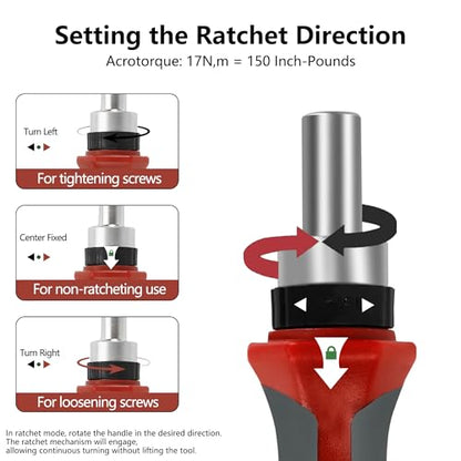 42-in-1 Ratcheting Screwdriver Set,1/4"Drive with 40 CRV Bits | With 60mm extension bar for home maintenance,bike repair & assembly jobs - color: 42pcs Ratchet Screwdriver Set