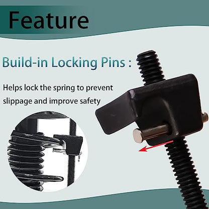 MOSTPLUS Macpherson Strut Spring Compressor Tool Set with Locking Pins, Universal Dual Heavy-Duty Coil Spring Compressor Tool Automotive Forged Hooks 10 Inch Maximum Safe Open, 13/16" Hex, 1/2" Drive