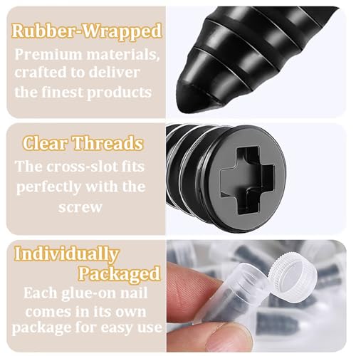40pcs Tire Repair Rubber Nail Kit, Tire Repair Screws with Screwdriver, Tire Screw Plug Fast Tool Self Service Tire Repair Nail for car, Motorcycle, Tractor Tire Puncture Repair