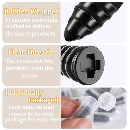 40pcs Tire Repair Rubber Nail Kit, Tire Repair Screws with Screwdriver, Tire Screw Plug Fast Tool Self Service Tire Repair Nail for car, Motorcycle, Tractor Tire Puncture Repair