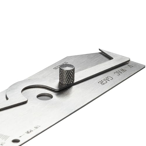 HFS(R) V-WAC Single Weld Gage Welding Inspection Thread Gauge Inch Stainless Steel Checks Undercut Crown Height Porosity Pits - size: Inch V-WAC
