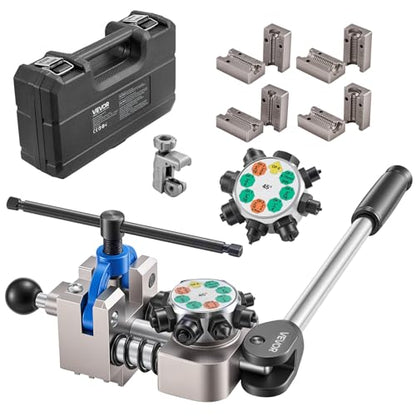 VEVOR Professional Brake Line Flaring Tool, 45 Degree Double Flare Bubble Flare Tool Kit for 3/16", 1/4", 5/16", 3/8" Copper Aluminum Thin Steel Tubes - size: 45 Degree