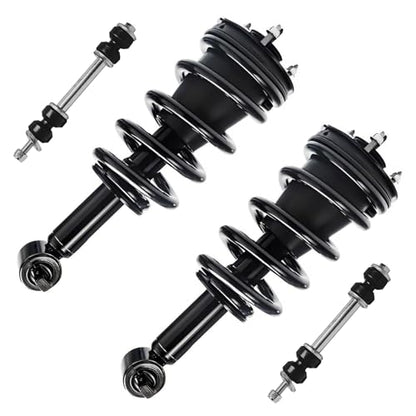Detroit Axle - 4WD Front Struts Kit for 2014-2018 Chevy Silverado 1500 GMC Sierra 1500, Struts & Coil Springs Sway Bar Links Replacement - size: 4QS47493/ sway kit