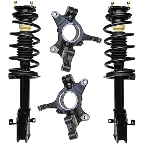 Detroit Axle - Front Steering Knuckles Struts w/Coil Springs for 2007-2014 Ford Edge 2007-2015 Lincoln MKX - 4pc Set - size: 4QU47875/ Big strut kit