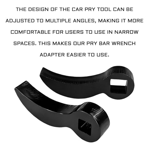 Pry Bar Wrench Adapter Set, 1/2" & 3/8" Adjustable Crowbar Adapter Half Shaft CV Axle Removal Tool, Universal Indexable Square Head Pry Bar for Car Axle, Suspension Repair & Tight Spaces (2PCS)