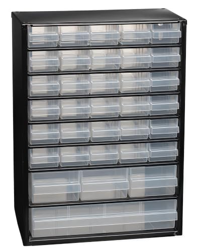 Raaco Steel Storage Cabinet, Standard 34-Drawer (C9-34) - Nuts & Bolts | Clear Polypropylene Plastic Drawer, Small Parts Organizer, Screws, Nuts & Bolts, Crafts & Hardware - For workshop and garage - size: Standard-34D, style: Steel Cabinets