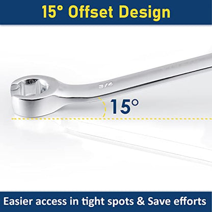 YIYEIE 6 Pc. Flare Nut Wrench Set, SAE 1/4" to 15/16", CR-V Steel, Brake Fuel Line Wrench Set with Roll-up Pouch - color: Sae 6pcs, size: 6-Point