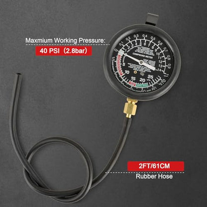 NYXOVA Vacuum and Fuel Pump Tester Gauge Kit, Gauge Leak Carburetor Pressure Diagnostics Tool Kit, Leak Carburetor Pressure Diagnostics (Red) - color: Red