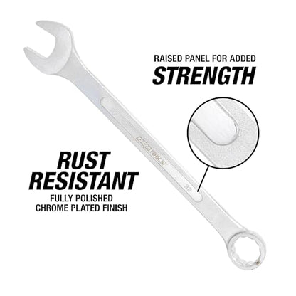 OEMTOOLS Jumbo Combination Wrench Set, 8-Piece Metric, 21-32mm, Heavy-Duty Automotive, Roll-Up Storage Bag - style: 8 piece metric (21-32 millimeter)