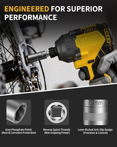 Bolt Extractor Kit, 32 Piece Easy Out Lug Nut Removal Tool, 1/4" & 3/8" Drives Damaged Bolt Extractor Socket Set for Stripped, Broken, Rusted, Rounded Fasteners - size: 32Pcs