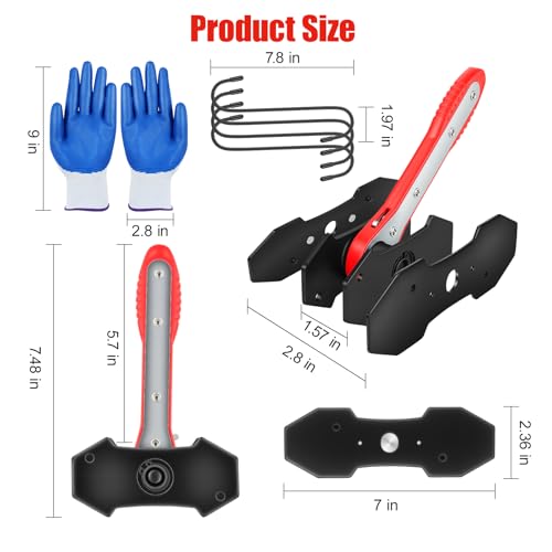 Brake Caliper Compression Tool, 360° Ratcheting Brake Pad Spreader | with 2 Strong Magnetic Plates & 4 caliper hangers, Fit for Front disc brake caliper of Cars, Trucks, and SUVs - color: Red