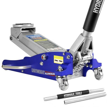 1.5 Ton Low Profile Racing Floor Jack, Aluminum and Steel Hydraulic Car Jack with Dual Piston Quick Lift Pump, 3,000 lb Capacity, Portable Garage Jack for Cars and Low Clearance Vehicles,Blue - color: Blue