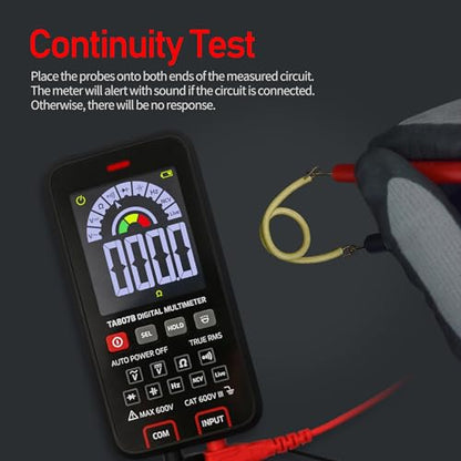 Digital Multimeter 6000 Counts Amp Voltage Tester Auto-Ranging with Backlit Screen, Measures AC/DC Voltage Current Resistance Capacitance Continuity Diode Live Wire Test NCV for Automotive, Household