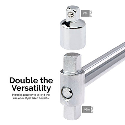 Tooluxe 03703L Dual Drive Beam Style Torque Wrench,3/8” & ½” Drives | 17” Length, 0-150 Ft-Lbs | SAE, Premium Steel Alloy (Pack of 12) - size: (Pack of 12)