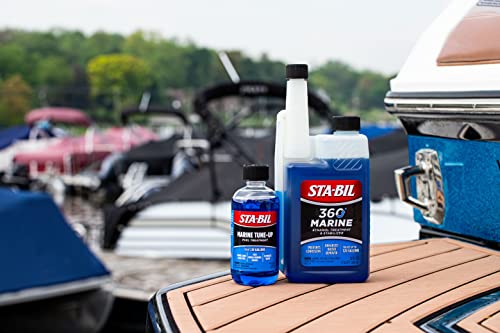STA-BIL Marine Tune-Up Fuel Treatment – Cleans Carburetors and Injectors – Fixes Rough Running Engines – Eliminates Water – Treats up to 20 Gallons – 8 oz. (22313), Blue, 8oz | Treats 20 gallons. Cleans fuel systems, removes water, and restores performanc