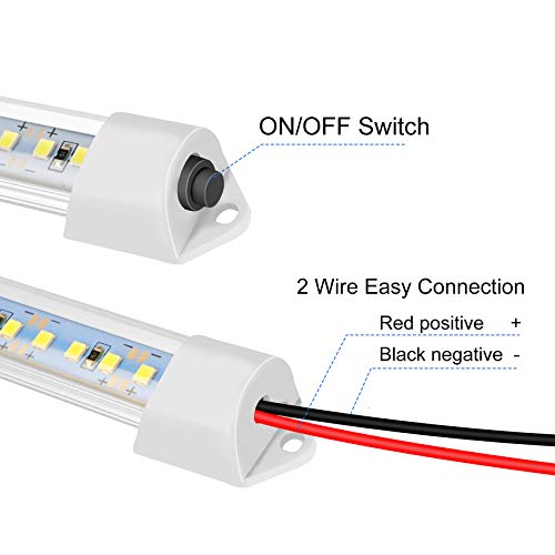 12v LED Interior Light Bar, DC 12 Volt led Strip Lights with Switch and Magnets, 6500K White Light for Enclosed Cargo Trailer Car RV Van Truck Lorry Cabinet Camper Boat Caravan Motorhome 8P - size: 8 P