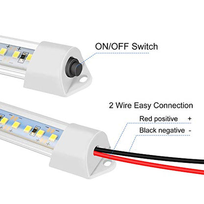 12v LED Interior Light Bar, DC 12 Volt led Strip Lights with Switch and Magnets, 6500K White Light for Enclosed Cargo Trailer Car RV Van Truck Lorry Cabinet Camper Boat Caravan Motorhome 8P - size: 8 P
