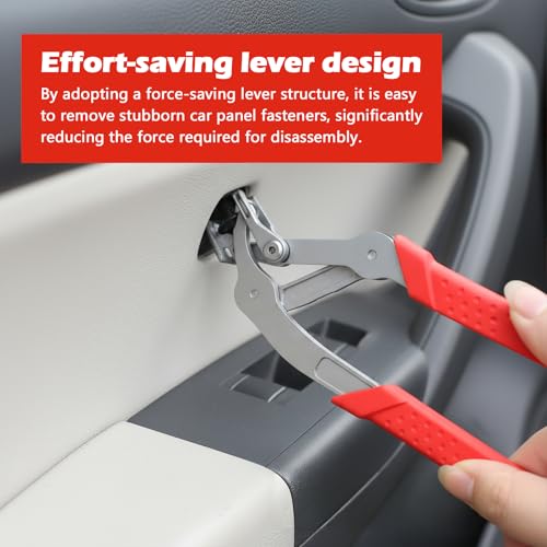 4 Pcs Car Clip Pliers Set, Auto Clip Removal Plier with 2 Pcs Fastener Remover and Panel Trim Removal Tool | Damage-Free Interior and Exterior