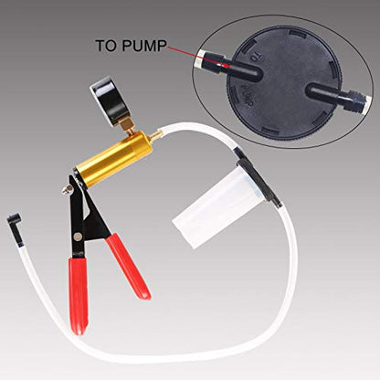 YSTOOL Brake and Clutch Fluid Hand Pump Vacuum Bleeder Tool Kit | Brake Oil Change Power Steering Fluid Bleeding Set with Hand Pump Jar Adapters for Auto Car Truck Motorcycle Use - color: Blue