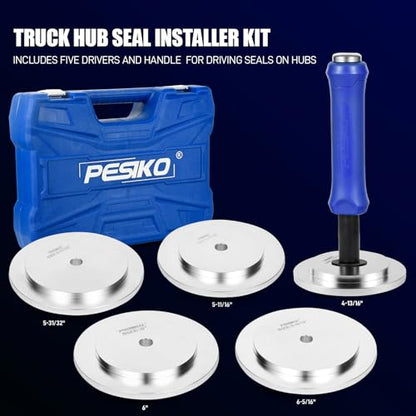 Bearing Race and Seal Driver Kit 6pc - Wheel Bearing Installer Tool | 5 Driver Sizes for 4-13/16" to 6-5/16" Bearings Class 7 & Class 8, Premium Aluminum Alloy, Anti-vibration Handle - size: 6Pcs 4-13/16" to 6-5/16"