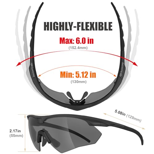 HTS HUNTERSKY S53 Anti Fog Tactical Shooting Range Safety Glasses ANSI Z87.1 Ballistic Eye Protection Hunting Airsoft Riding - color: S53 Black / Smoke