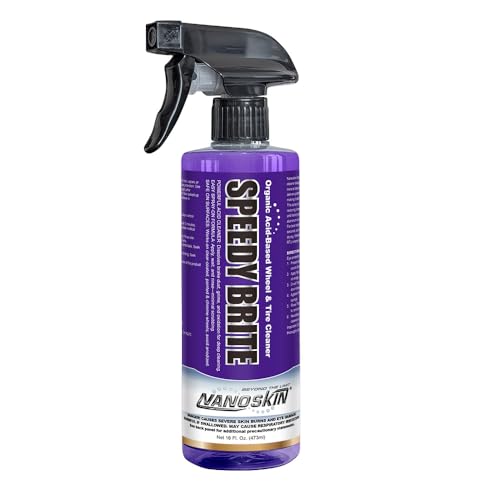 Nanoskin SPEEDY BRITE Pro Grade Wheel & Tire Acid Cleaner, 16 Oz. - Chrome & Coated Wheel Safe, Cleaning with Organic Acid | Removes Brake Dust & Road Grime for Auto Detailing, Body Shop Safe - size: 16 Fl Oz (Pack of 1)